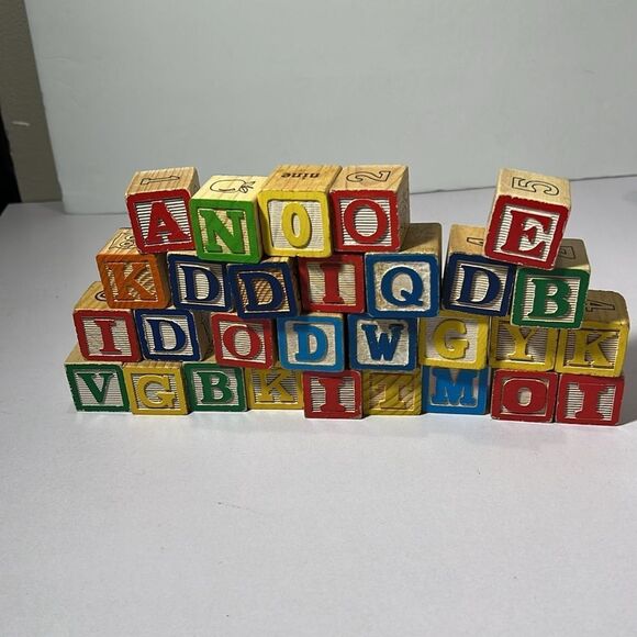 Large Lot Vintage Blocks. Letter and Numbers - Picture 2 of 3